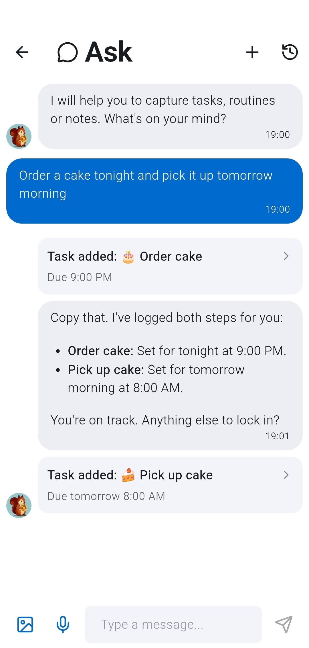 Quick voice capture in Recordo